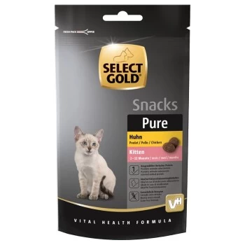 SELECT GOLD Pure Chicken Snack Kitten 8 X 75g 3 SELECT GOLD Pure Chicken Snack Kitten 8 X 75g