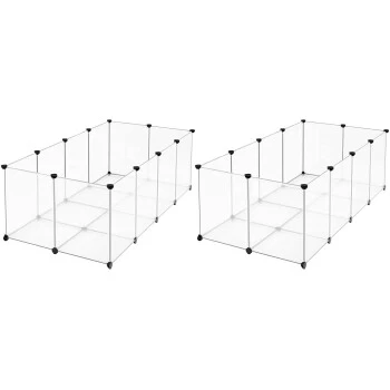 SONGMICS 2er Set XL Freigehege Mit Bodenplatten Weiß 3 SONGMICS 2er Set XL Freigehege Mit Bodenplatten Weiß