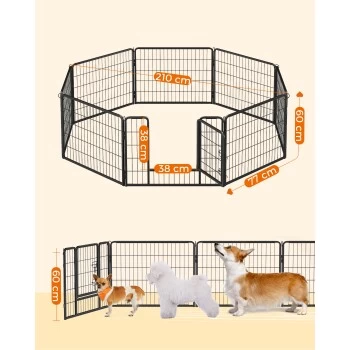 FEANDREA L Hundezaun 8 Platten Schwarz Schwarz 1,6 M, 1,6 M, 60 Cm 8 FEANDREA L Hundezaun 8 Platten Schwarz Schwarz 1,6 M, 1,6 M, 60 Cm – Bild 6