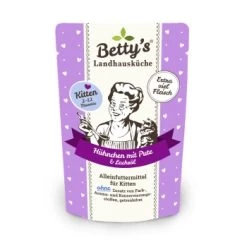 Betty's Landhausküche Frischebeutel Kitten Huhn & Pute 12 X 100g Für Katze