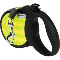 AniOne Rollleine Reflect Schwarz/ Gelb S