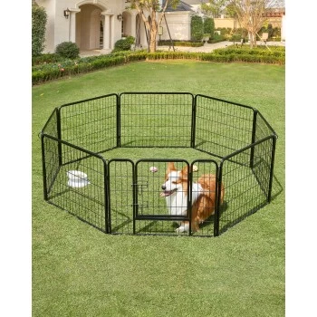 FEANDREA L Hundezaun 8 Platten Schwarz Schwarz 1,6 M, 1,6 M, 60 Cm 9 FEANDREA L Hundezaun 8 Platten Schwarz Schwarz 1,6 M, 1,6 M, 60 Cm – Bild 7