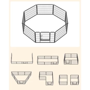 FEANDREA L Hundezaun 8 Platten Schwarz Schwarz 1,6 M, 1,6 M, 60 Cm 7 FEANDREA L Hundezaun 8 Platten Schwarz Schwarz 1,6 M, 1,6 M, 60 Cm – Bild 5