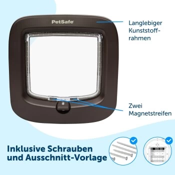 PetSafe Katzenklappe Mit Manueller Verriegelung, Braun 7 PetSafe Katzenklappe Mit Manueller Verriegelung, Braun – Bild 5