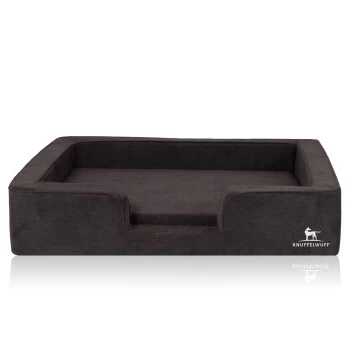 Knuffelwuff Orthopädisches Hundebett Mit Wendekissen Aus Velours Bellamy Schwarz M-L 6 Knuffelwuff Orthopädisches Hundebett Mit Wendekissen Aus Velours Bellamy Schwarz M-L – Bild 4