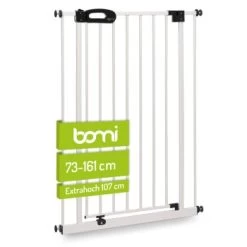 Bomi Türschutzgitter Extrahoch 107 Cm - Merle 73-81 Cm In Weiß Für Hunde & Katzen